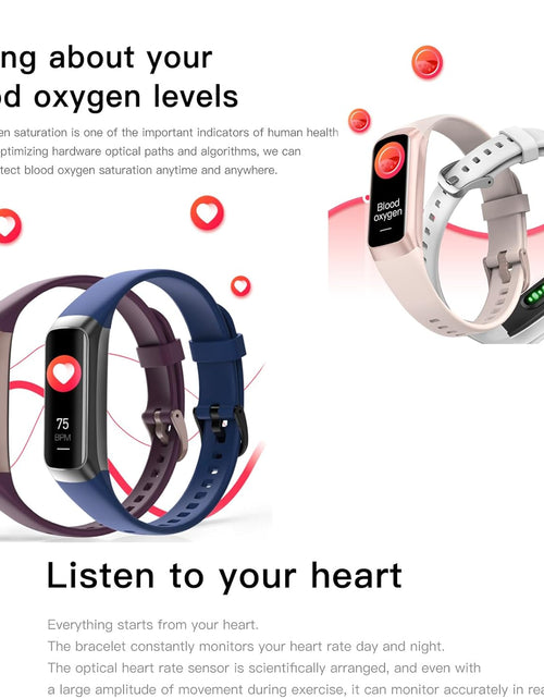 Load image into Gallery viewer, Keep Health Fitness Trackers for Women Men, Amoled Fitness Tracker for Android&amp;Ios, Alarm Stopwatch Fitness Tracker with Blood Pressure Monitor, Calories Burned IP68 Waterproof Fitness Step Tracker
